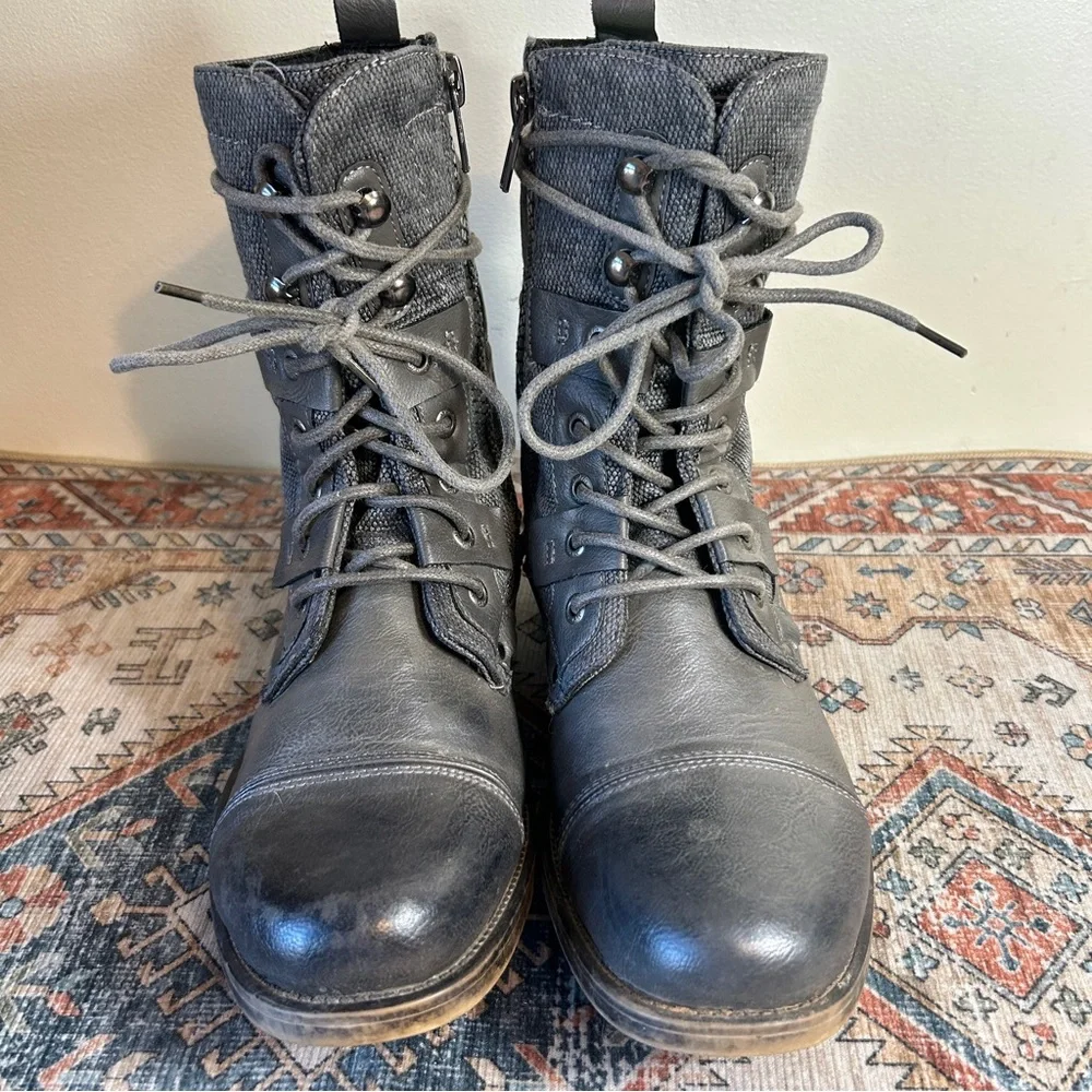 J75 Jump Deploy Men's Charcoal Gray Lace-Up Military Tactical Combat Boots